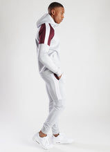 Load image into Gallery viewer, GK Core Plus Contrast Poly Tracksuit Bottoms - Microchip/Burgundy/White