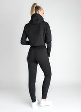 Load image into Gallery viewer, Gym King Sky Hooded Crop - Black
