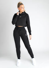 Load image into Gallery viewer, Gym King Sky Hooded Crop - Black

